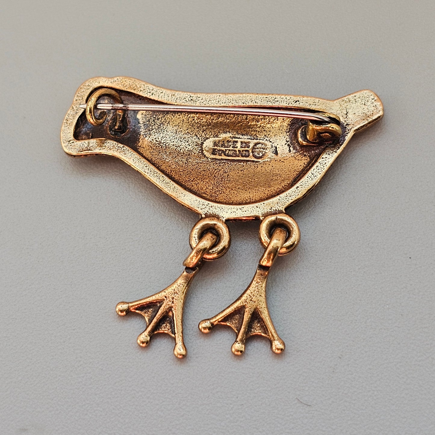 Small Kalevala Koru Bronze Brooch Bird of Hattula Finland Vintage 11th Century Middle Ages Style