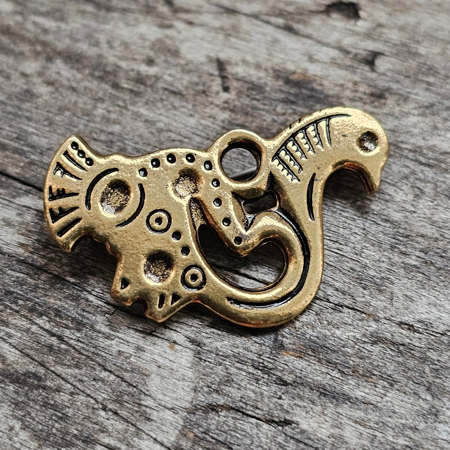 Small Kalevala Koru Middle Ages Style Bird of Tampere Bronze Brooch