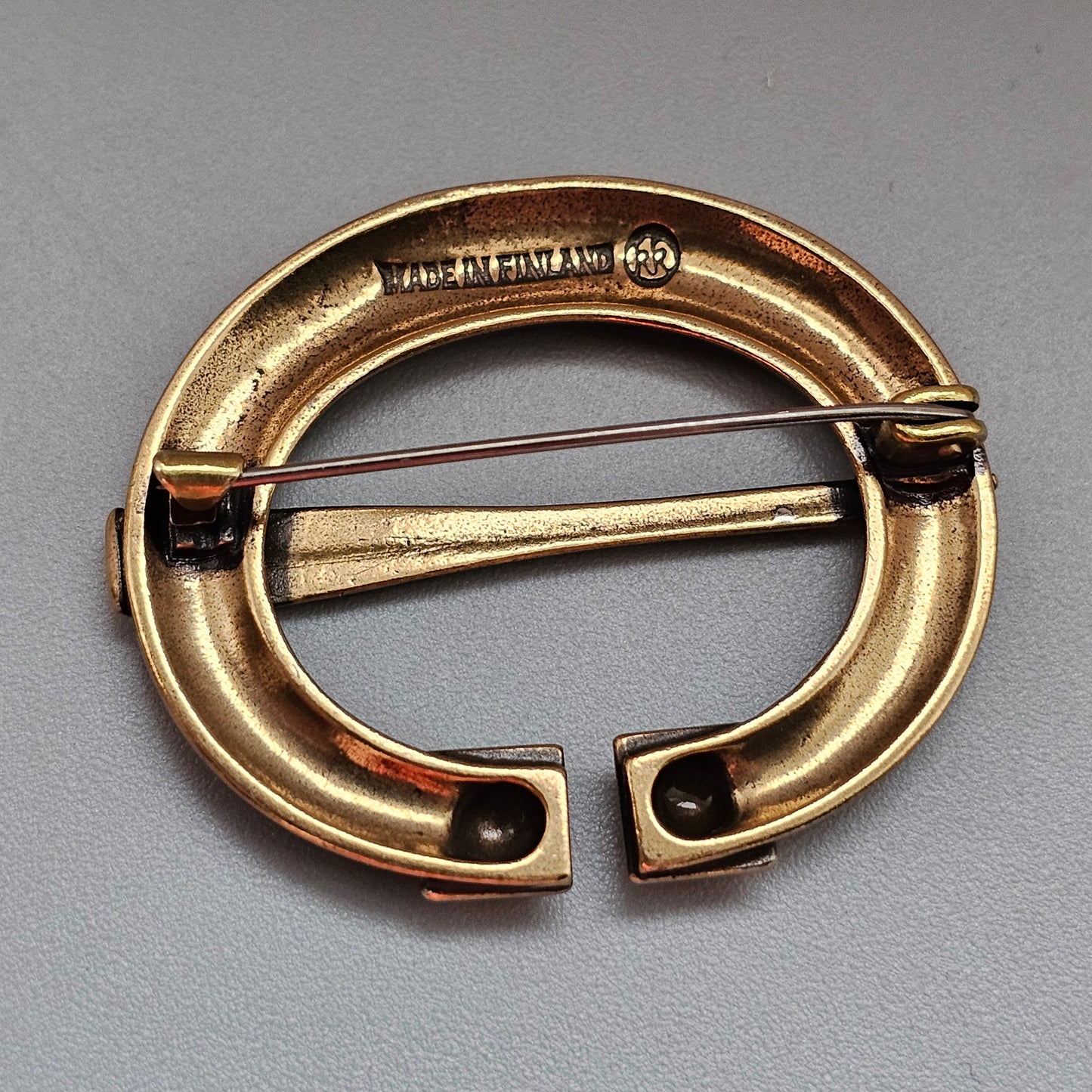 Vintage Kalevala Koru Ancient Viking Style Bronze Brooch Ähtärin Solki Finland