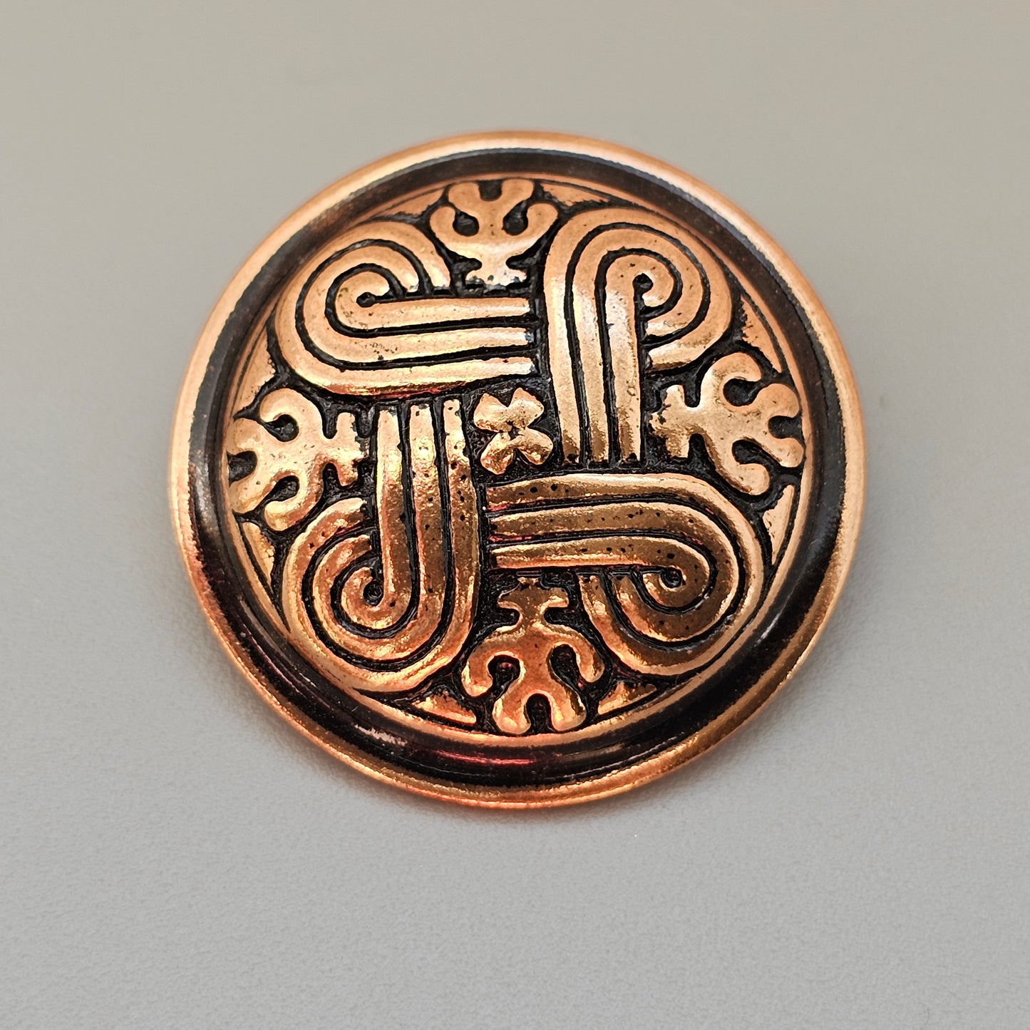 Vintage Finnish Kalevala Koru St Hannes Cross Hannunvaakuna Bronze Brooch