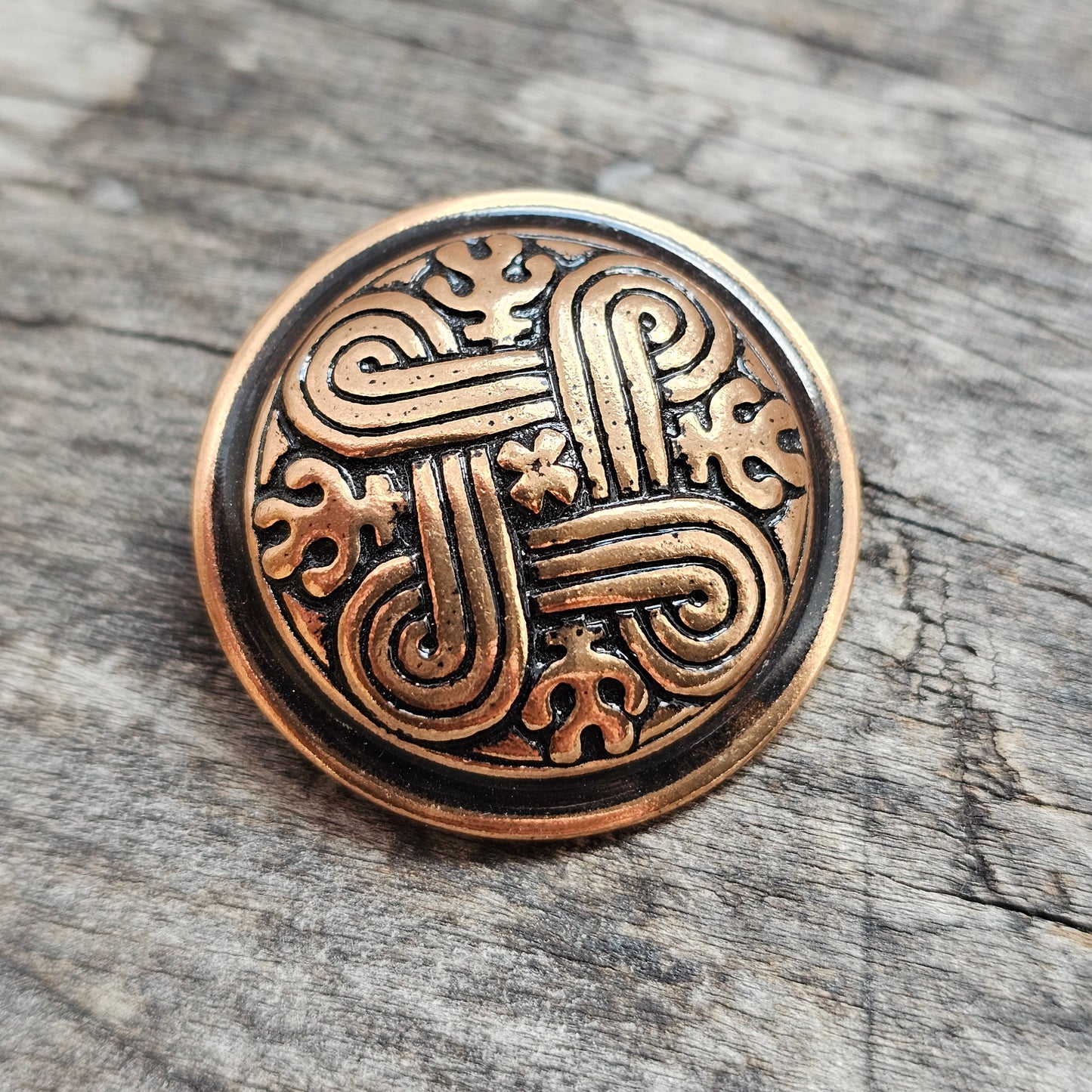 Vintage Finnish Kalevala Koru St Hannes Cross Hannunvaakuna Bronze Brooch