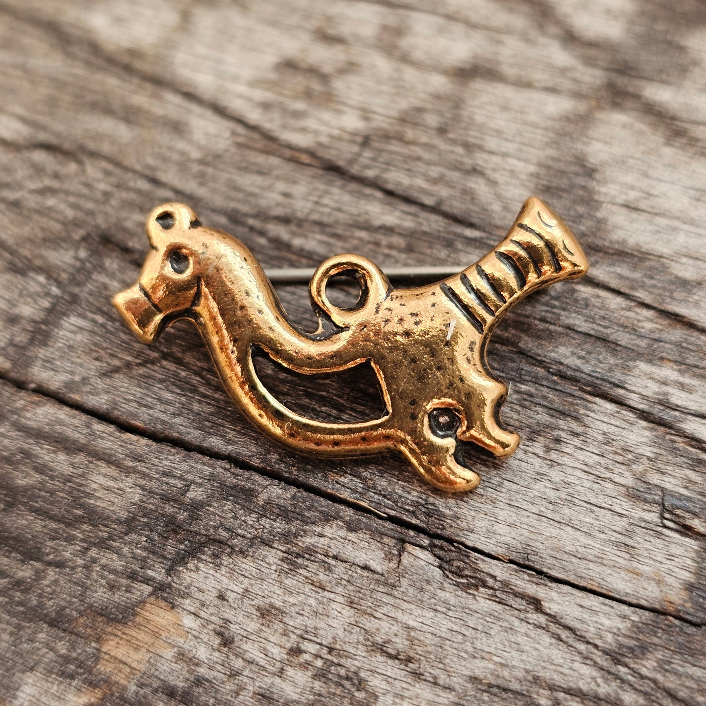 Small Finnish Kalevala Koru Lintunen Viking Style Bronze Brooch