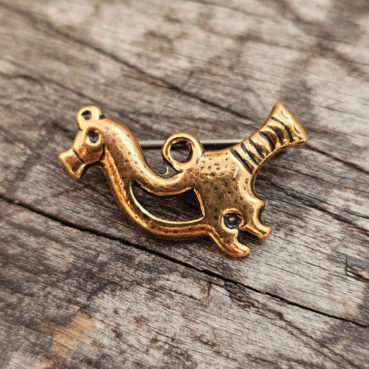 Small Finnish Kalevala Koru Lintunen Viking Style Bronze Brooch