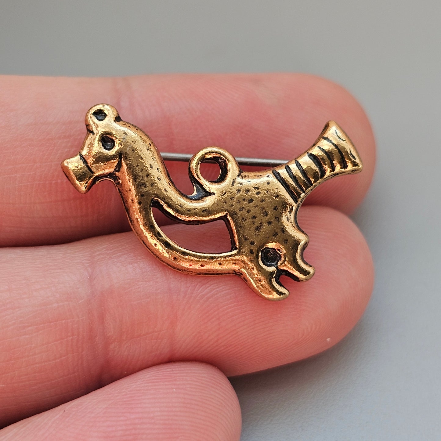 Small Finnish Kalevala Koru Lintunen Viking Style Bronze Brooch
