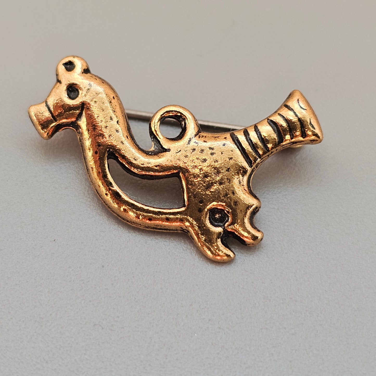 Small Finnish Kalevala Koru Lintunen Viking Style Bronze Brooch