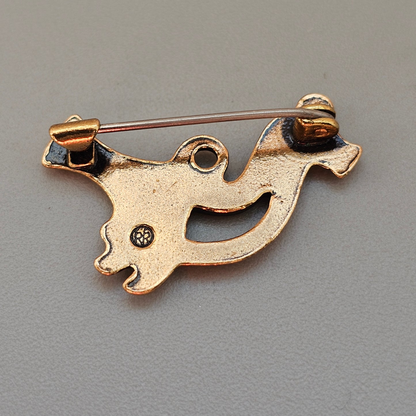 Small Finnish Kalevala Koru Lintunen Viking Style Bronze Brooch