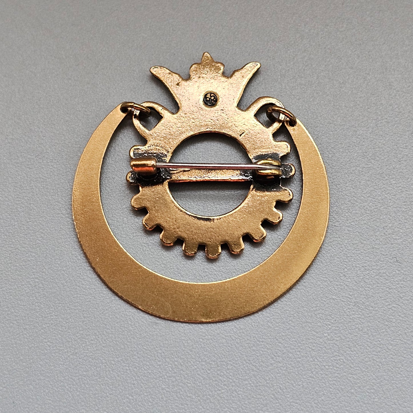 Finnish Kalevala Koru 18th Century Style Bronze Dangly Brooch