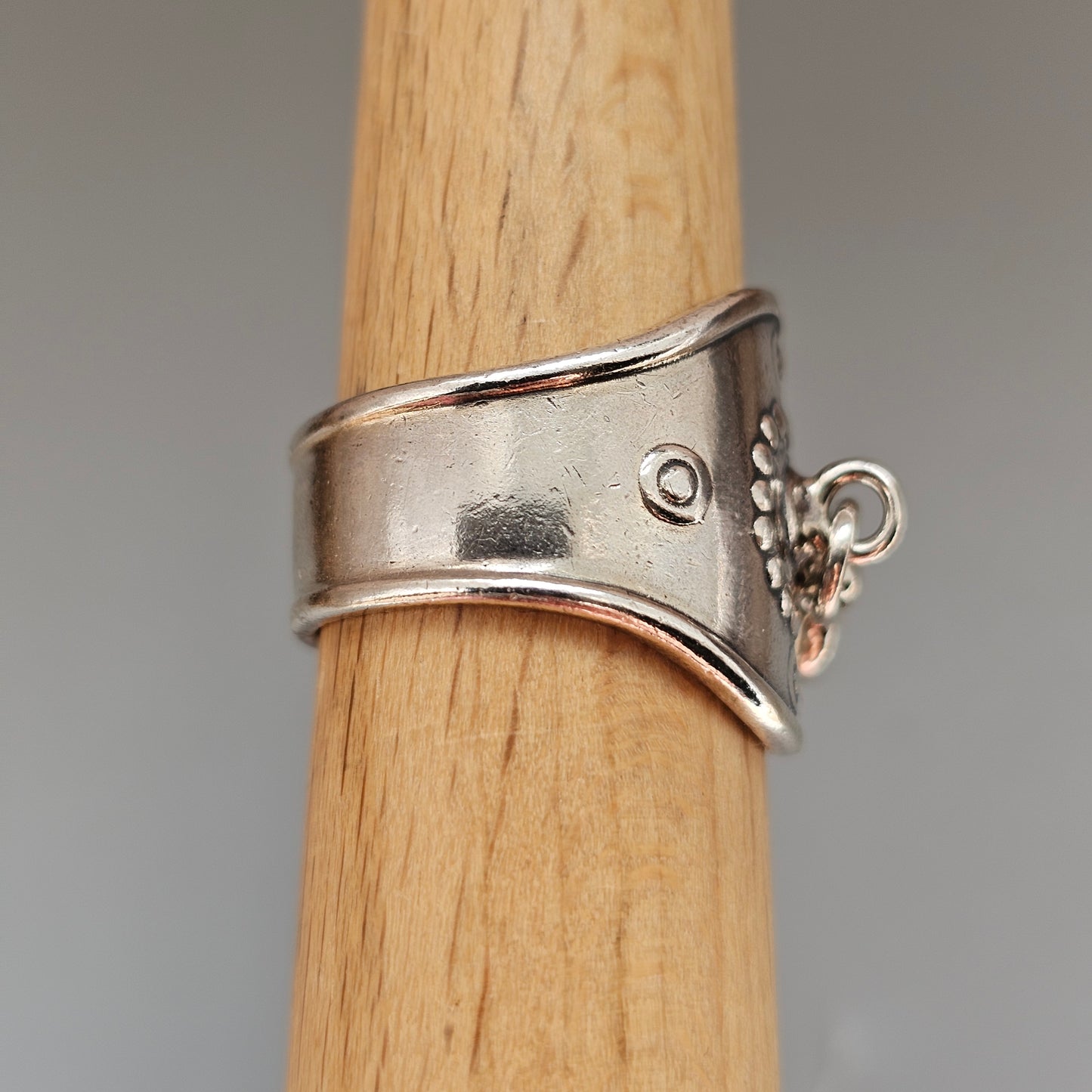 Vintage Finnish Kalevala Koru Dangly Heart Silver Ring