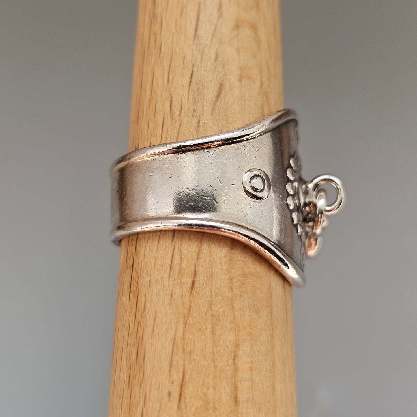 Vintage Finnish Kalevala Koru Dangly Heart Silver Ring