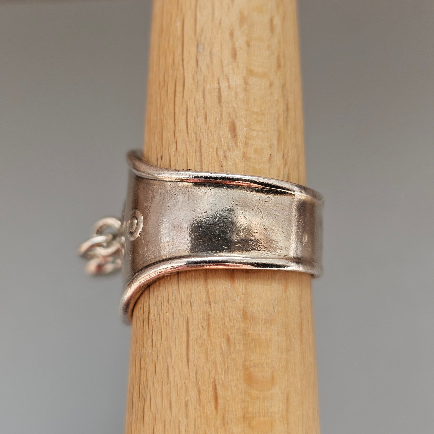 Vintage Finnish Kalevala Koru Dangly Heart Silver Ring