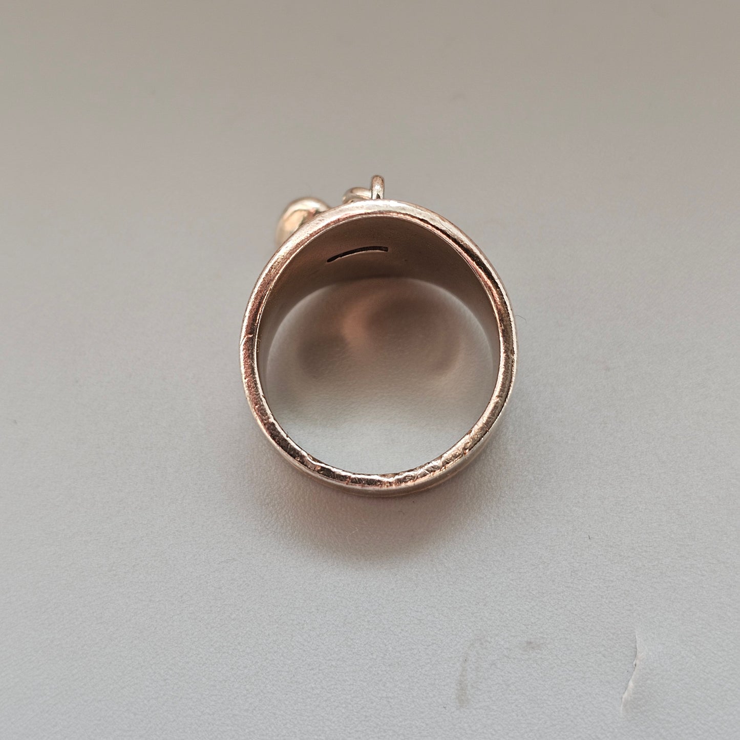 Vintage Finnish Kalevala Koru Dangly Heart Silver Ring