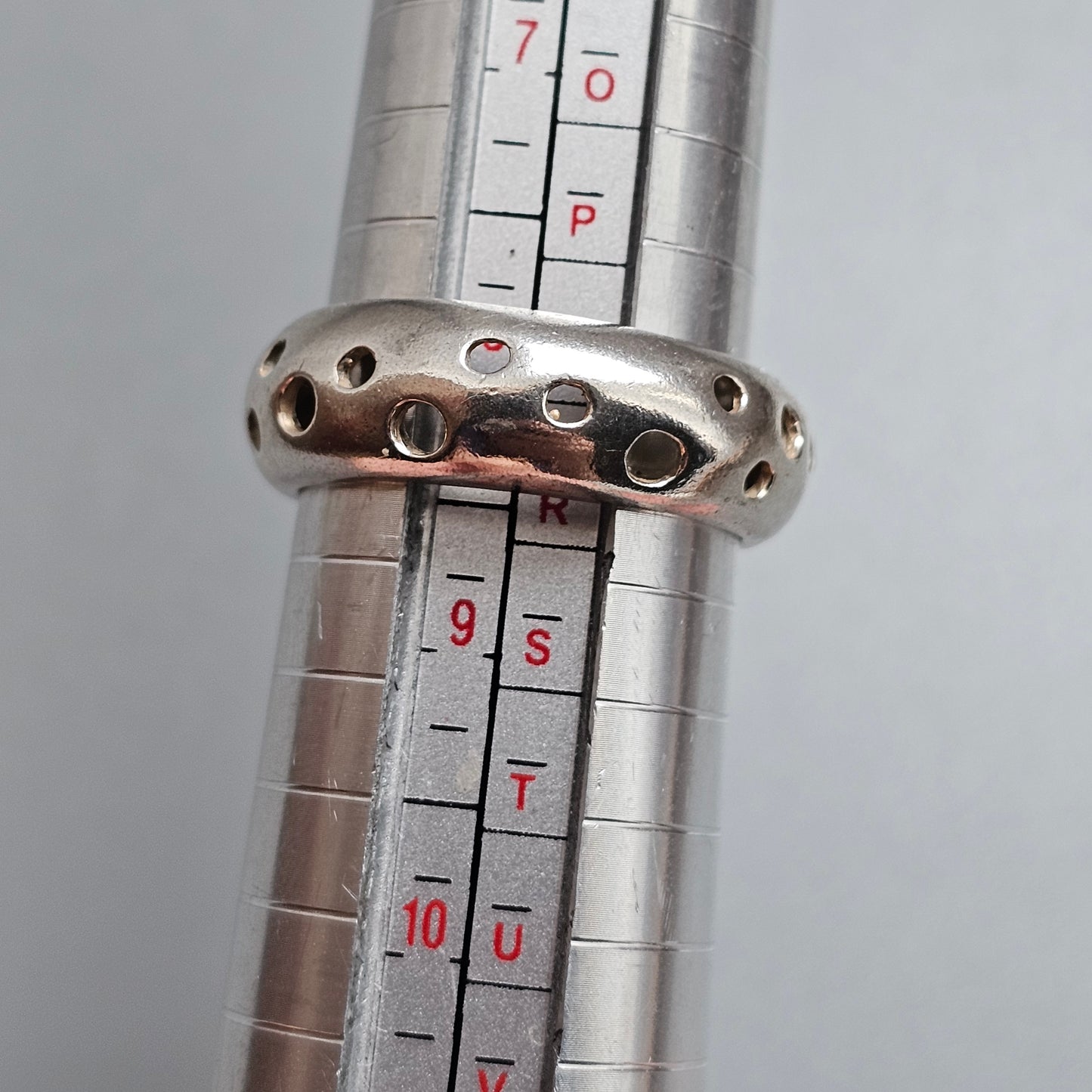 Contemporary Danish Sterling Silver Perforated Modernist Ring