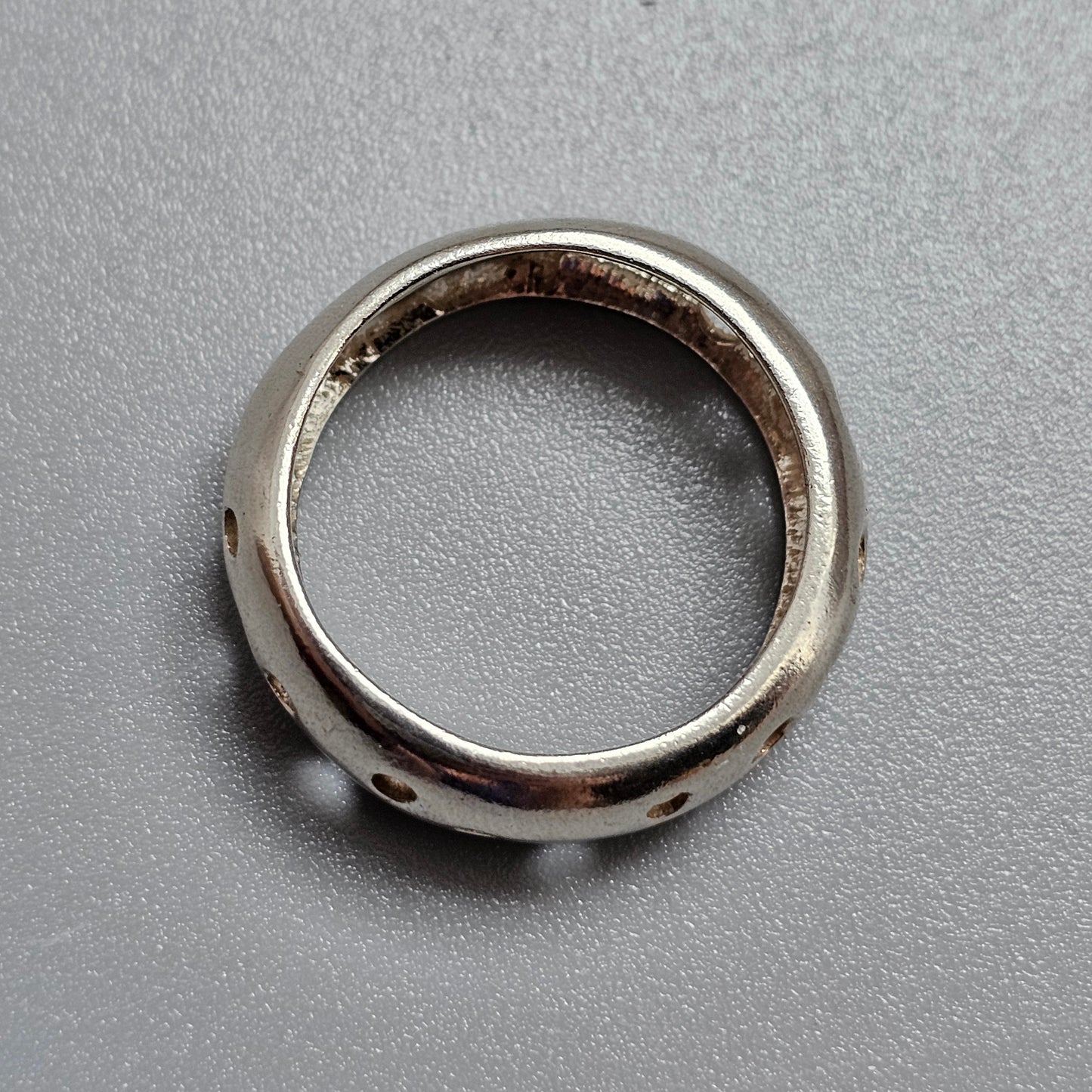 Contemporary Danish Sterling Silver Perforated Modernist Ring