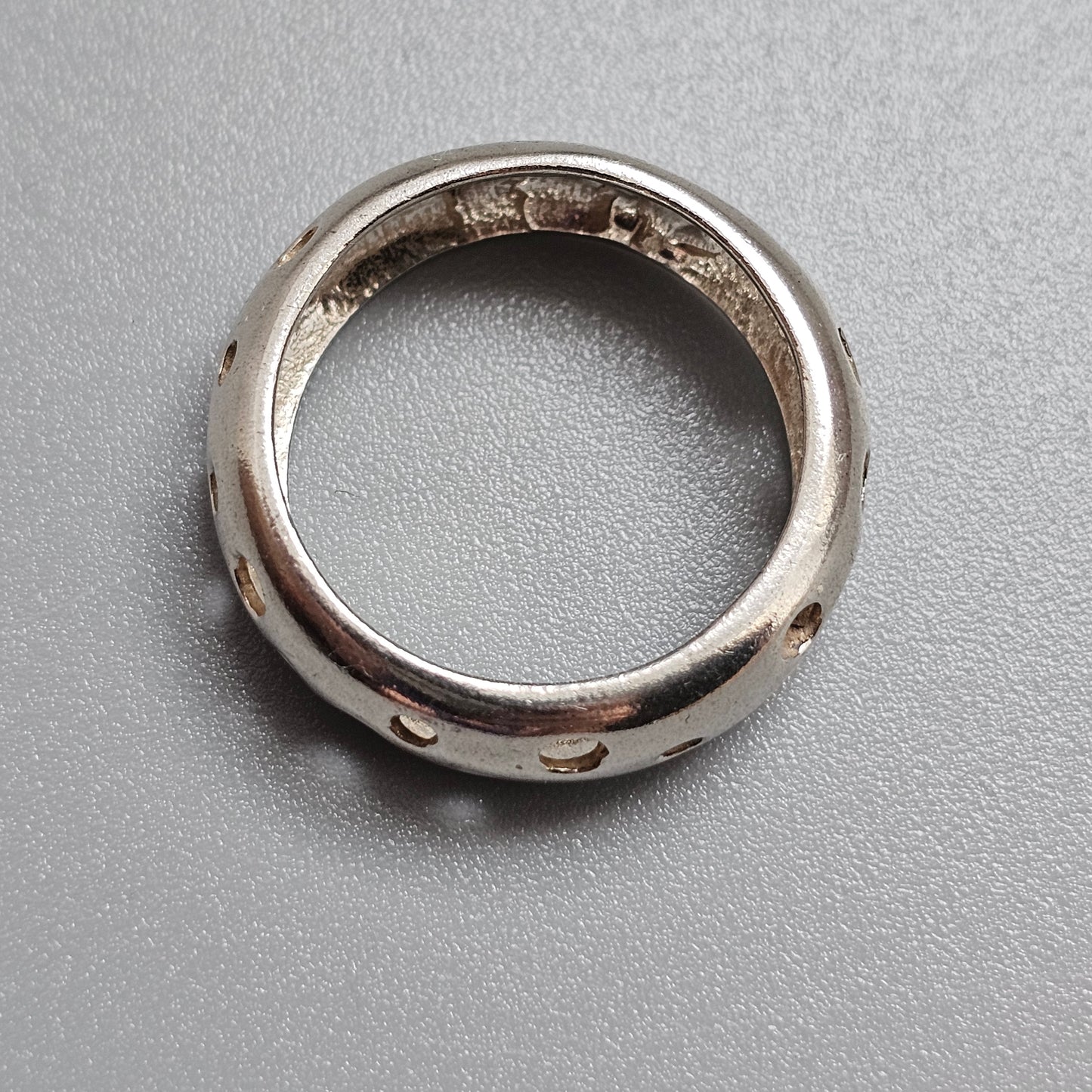 Contemporary Danish Sterling Silver Perforated Modernist Ring