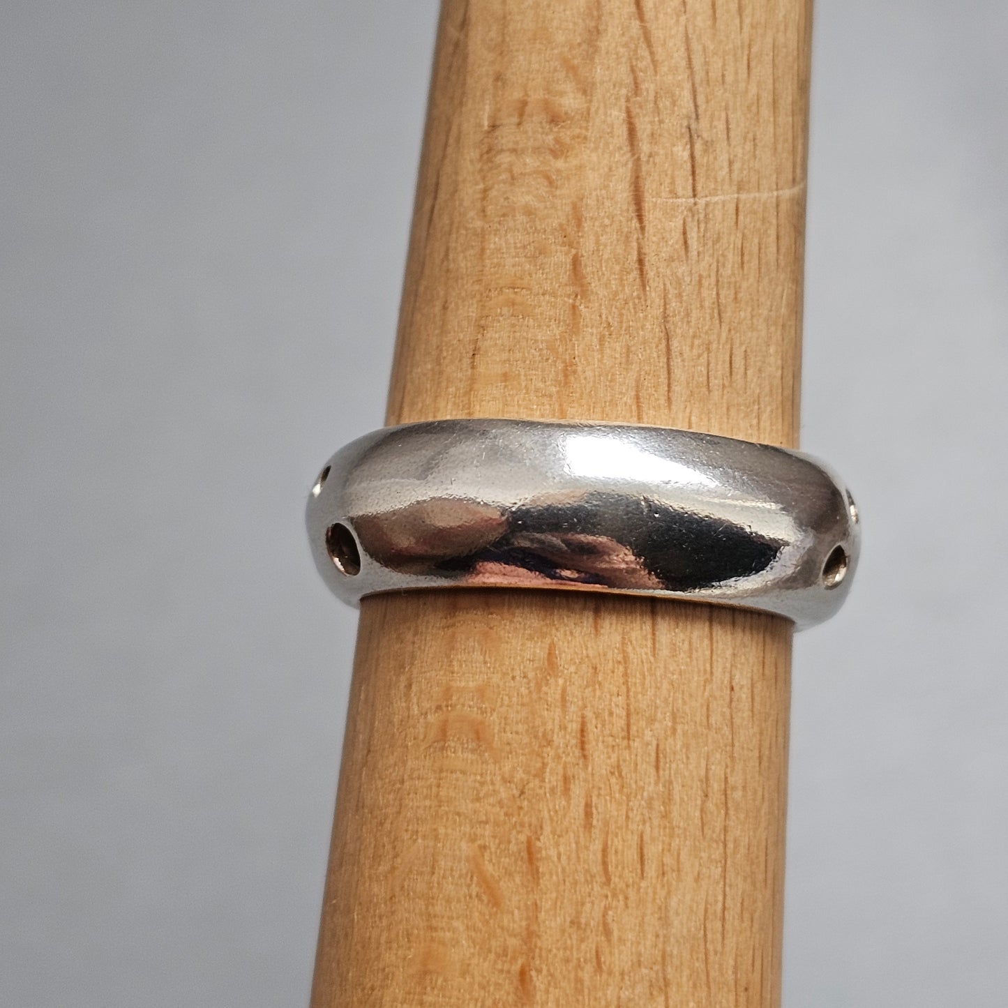 Contemporary Danish Sterling Silver Perforated Modernist Ring