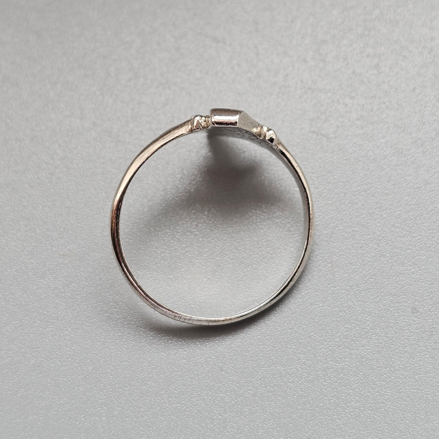 Vintage 1950s Art Deco Style Finnish Silver Kantele Harp Ring