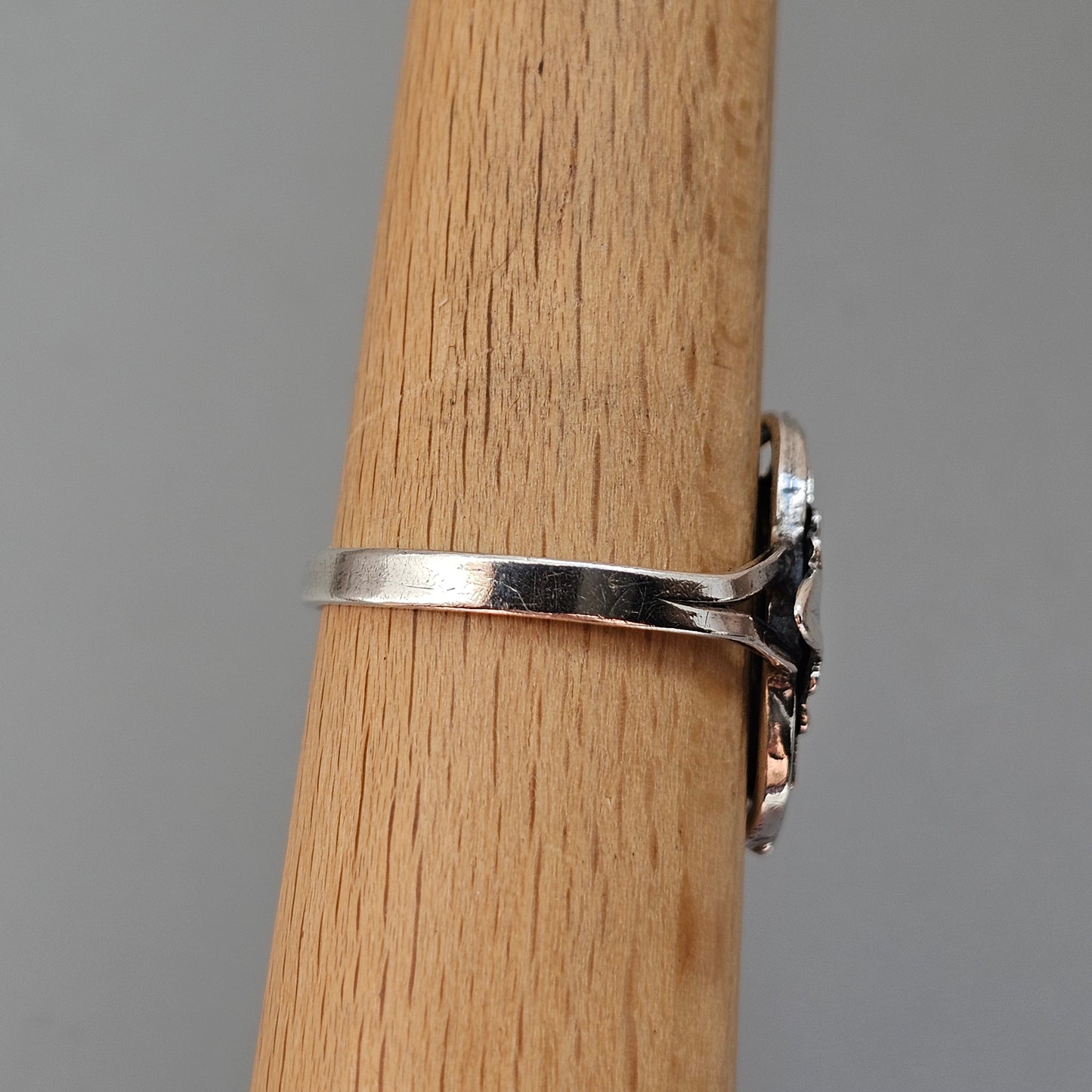 Vintage Danish 830 Silver Floral Ring Art Nouveau Art Deco Style