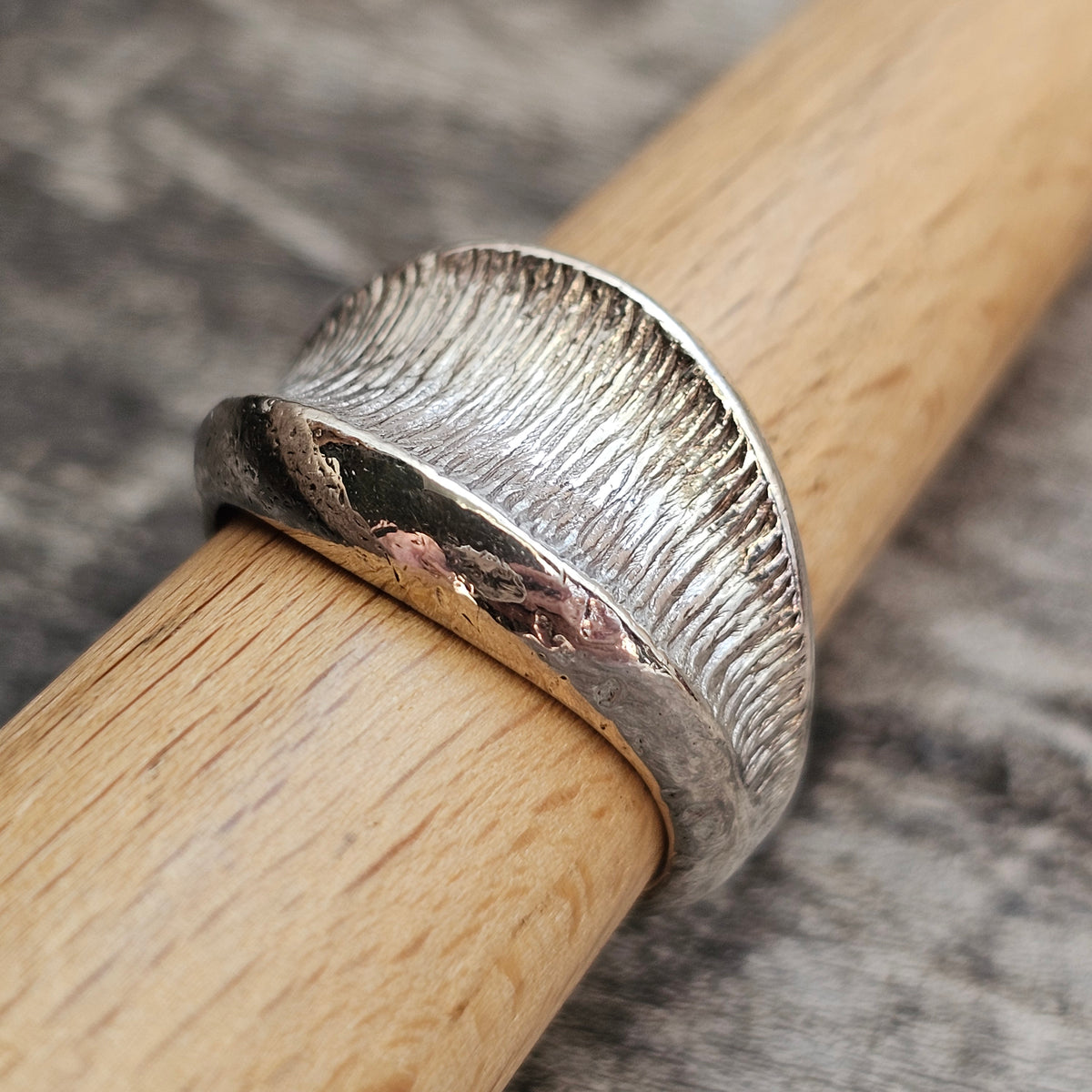 Vintage Anton Michelsen Danish Sterling Silver Modernist Leaf Ring