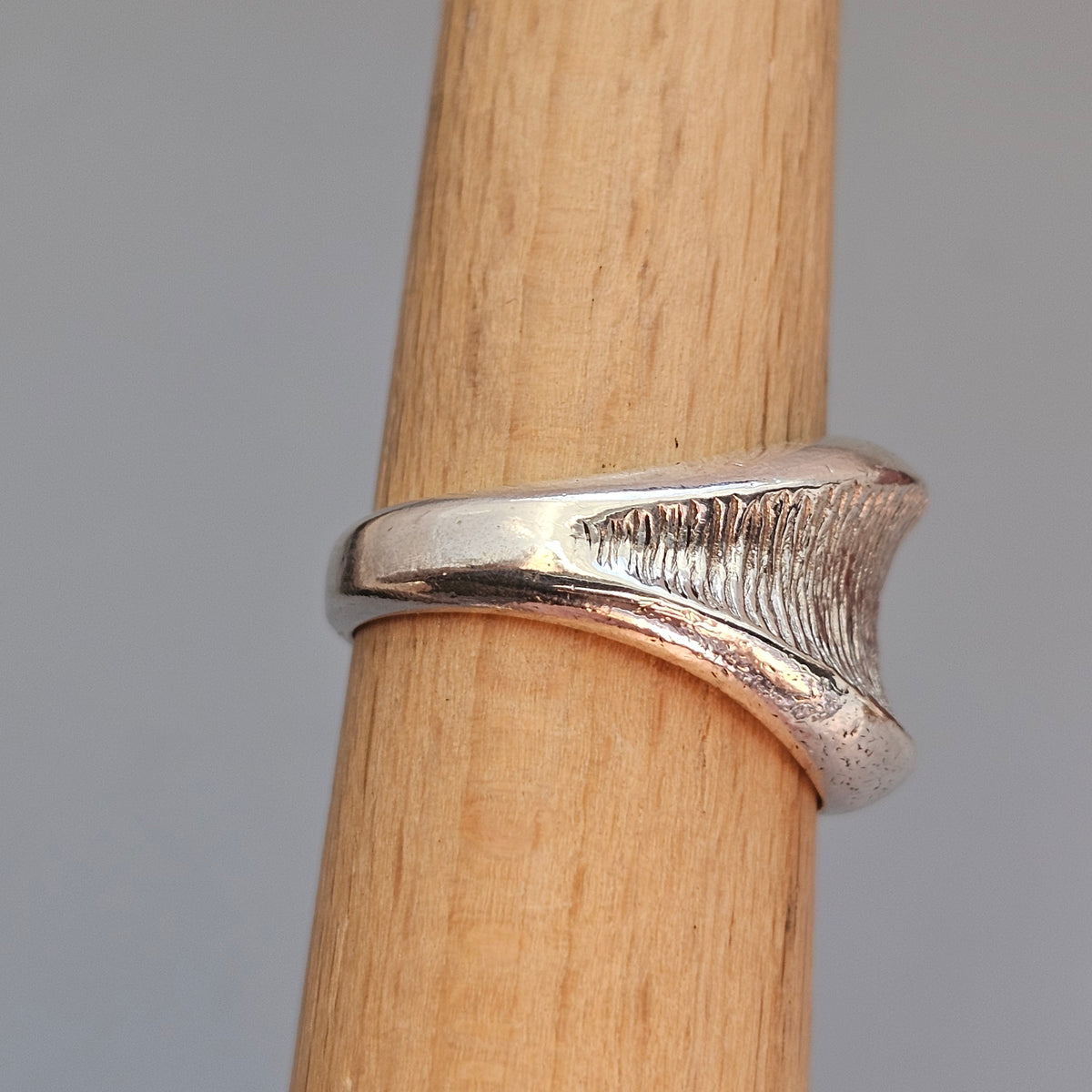 Vintage Anton Michelsen Danish Sterling Silver Modernist Leaf Ring