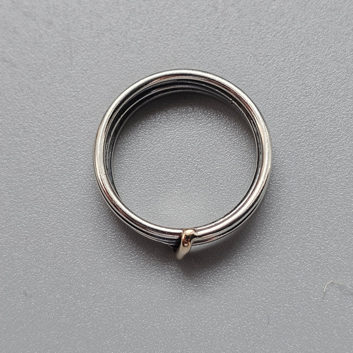 Contemporary Danish Sterling Silver Multi Band Ring Guld og Sølv Design