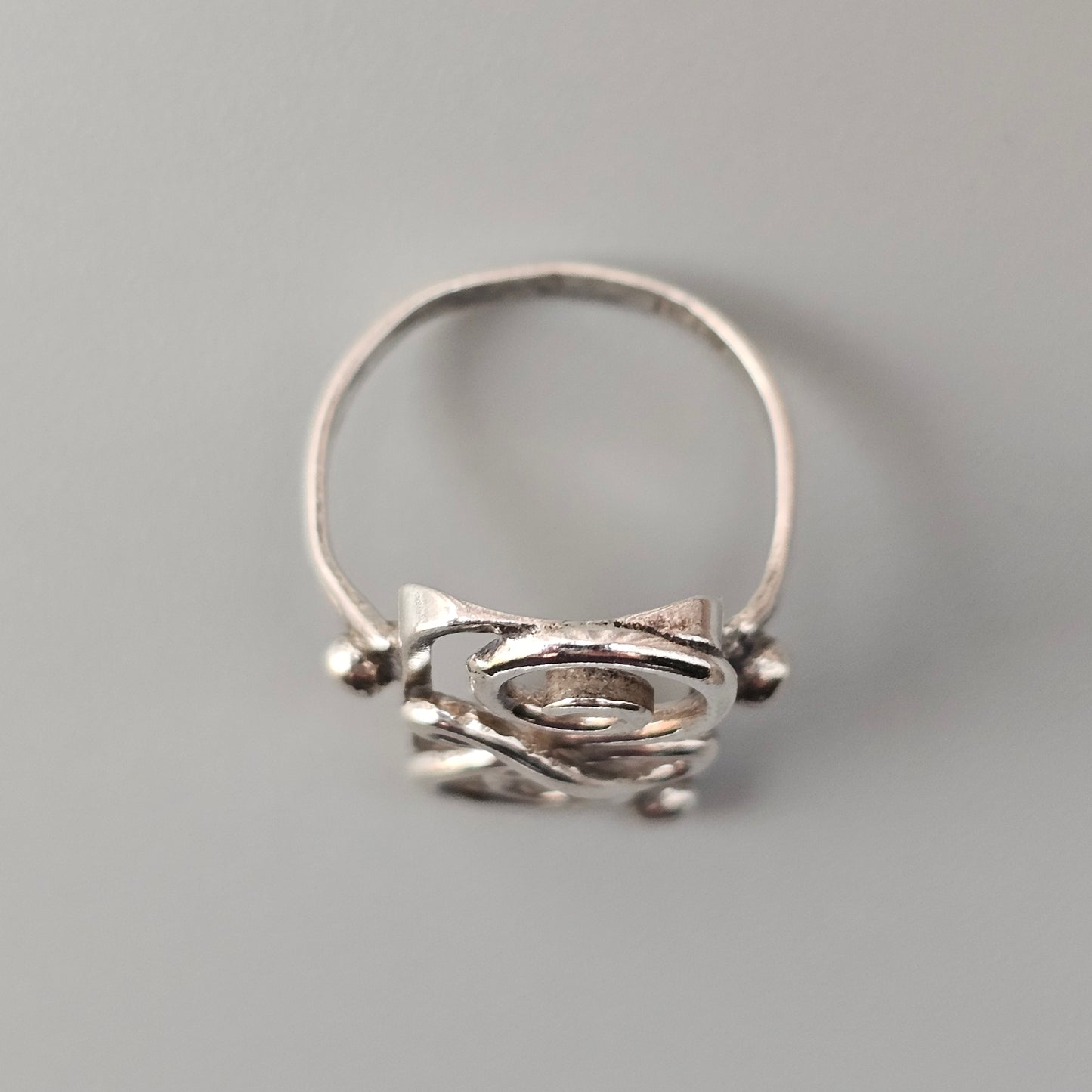 Vintage Danish 830 Silver Openwork Ring Art Nouveau Art Deco Style