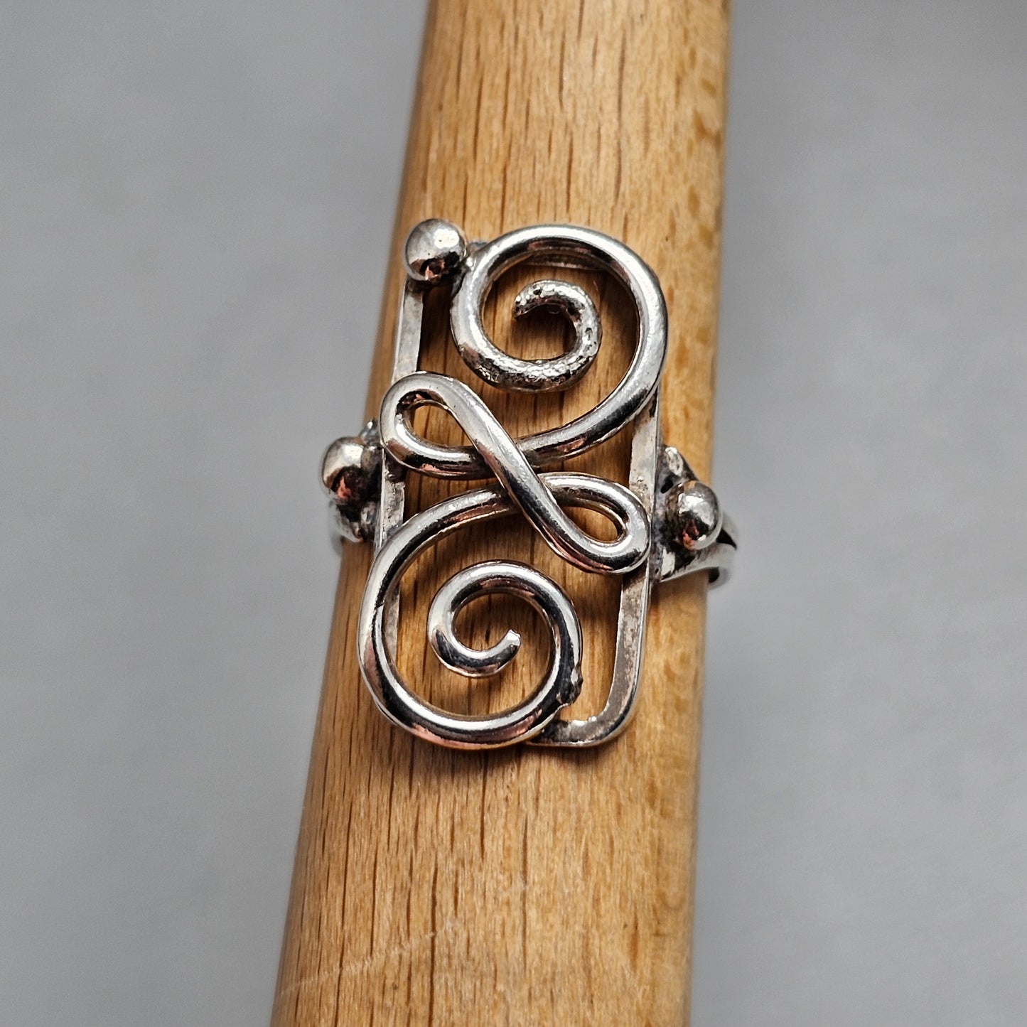 Vintage Danish 830 Silver Openwork Ring Art Nouveau Art Deco Style