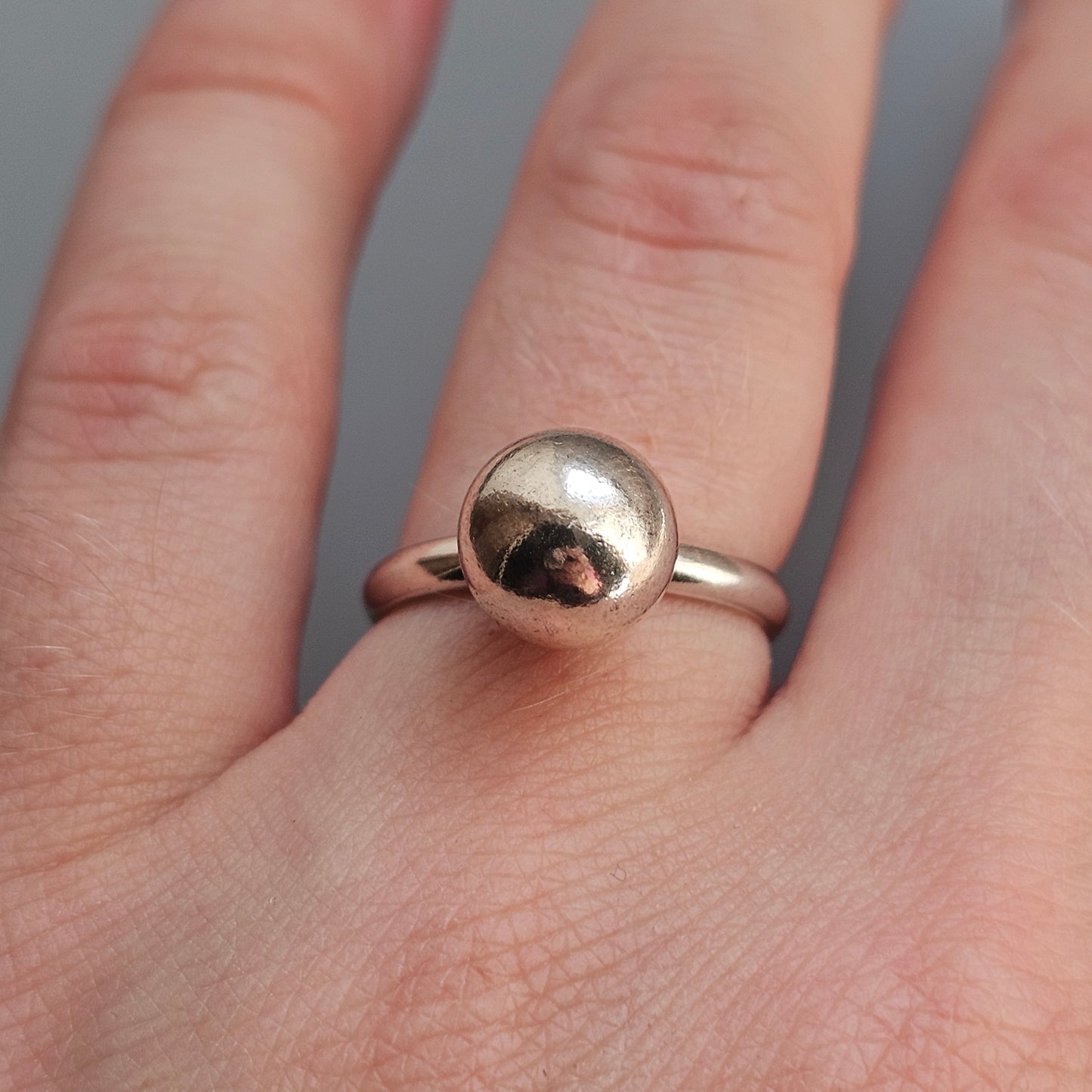 Vintage Finnish Ilmari Puhakka Sterling Silver Modernist Ball Ring