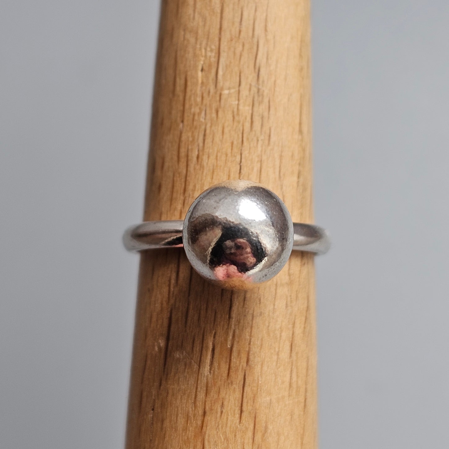 Vintage Finnish Ilmari Puhakka Sterling Silver Modernist Ball Ring