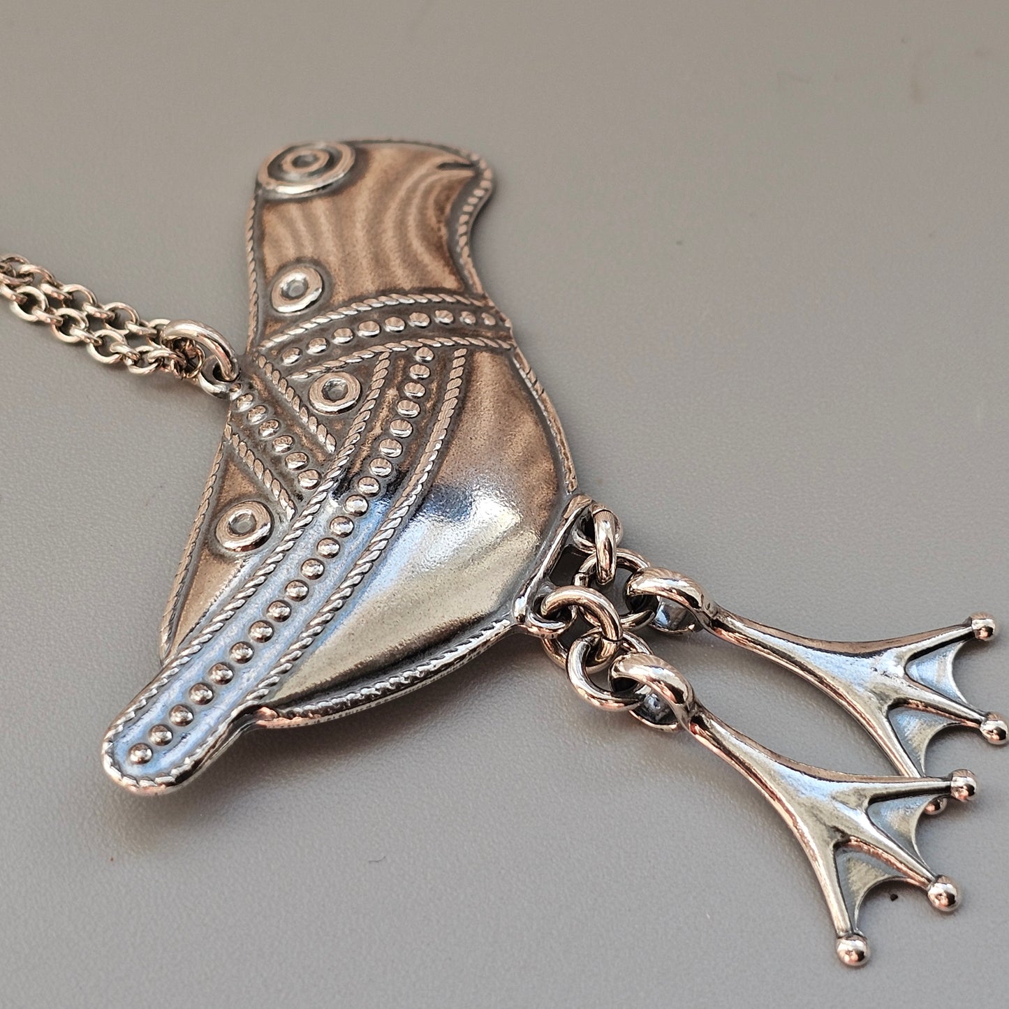 Finnish Kalevala Koru Bird Of Hattula Silver Necklace Pendant 1995