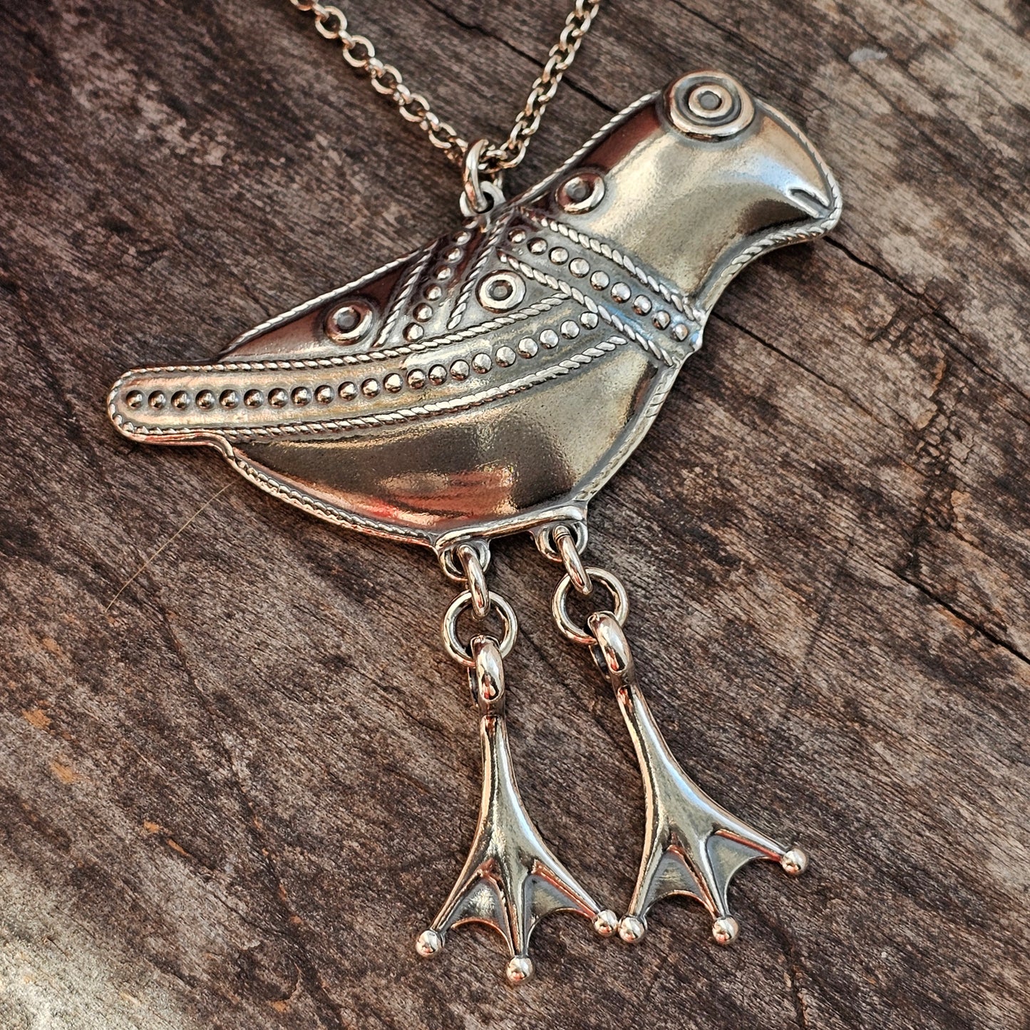 Finnish Kalevala Koru Bird Of Hattula Silver Necklace Pendant 1995
