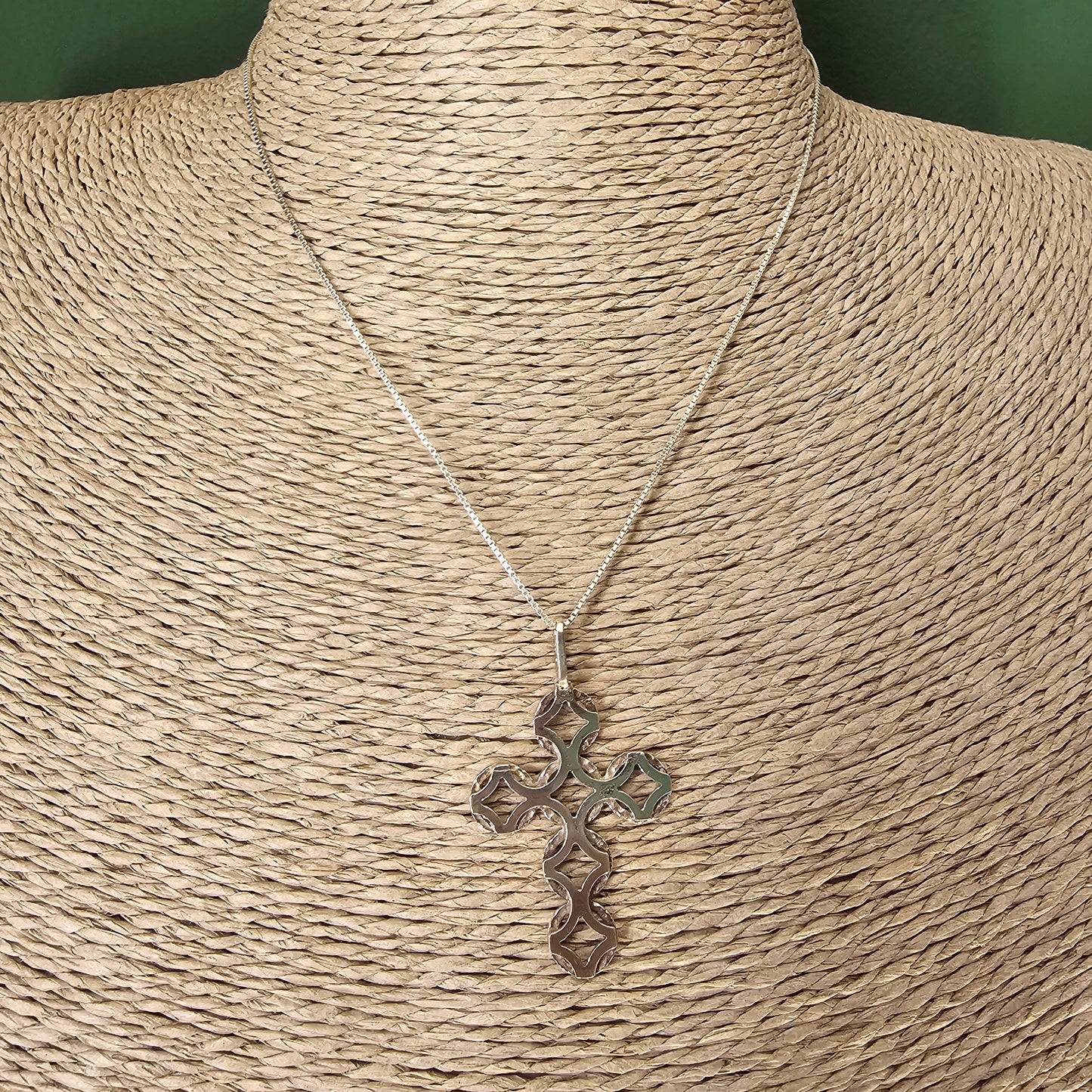 Vintage Martti Viikinniemi Silver Finnish Modernist Cross Necklace Pendant