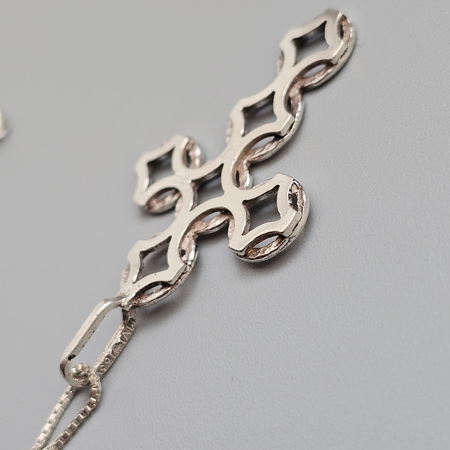 Vintage Martti Viikinniemi Silver Finnish Modernist Cross Necklace Pendant