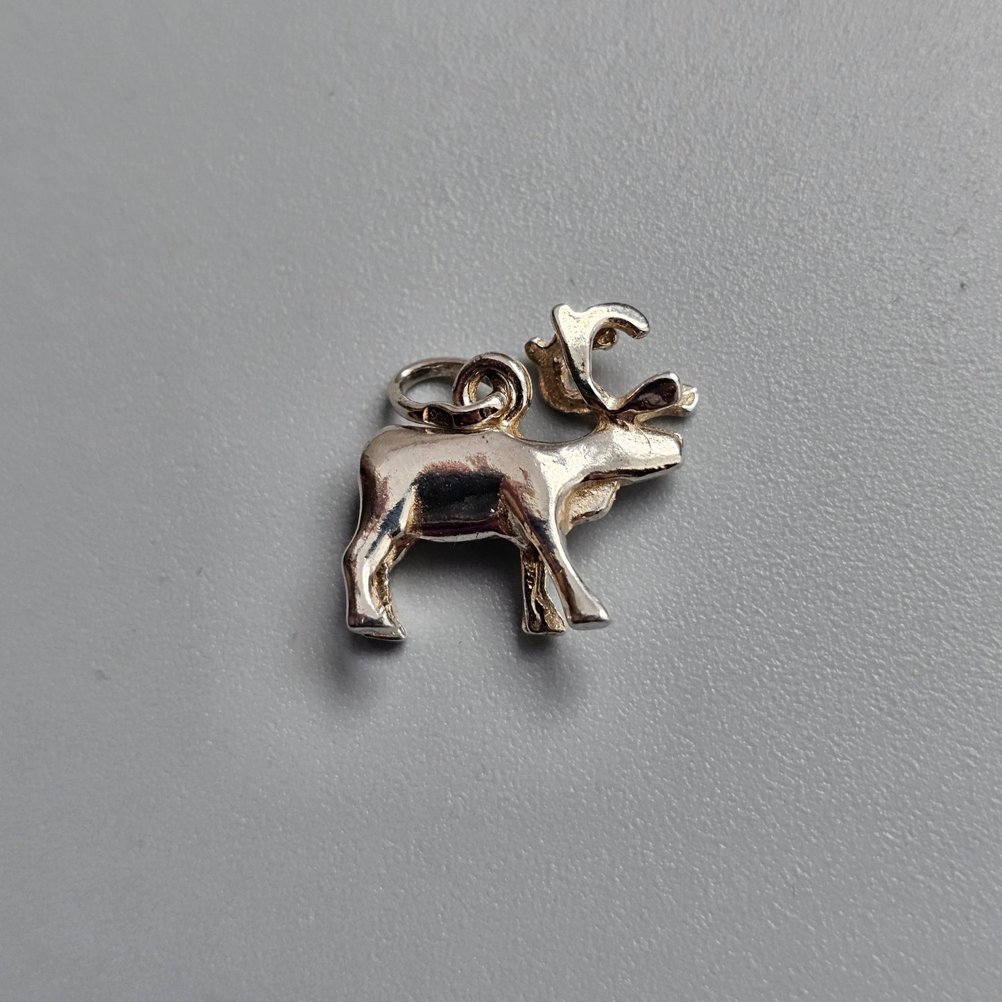 Vintage Sterling Silver Reindeer Charm Nordic Stag Pendant