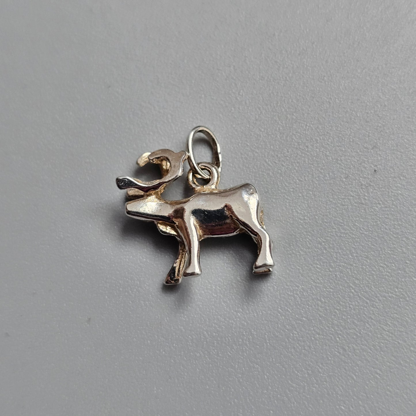 Vintage Sterling Silver Reindeer Charm Nordic Stag Pendant