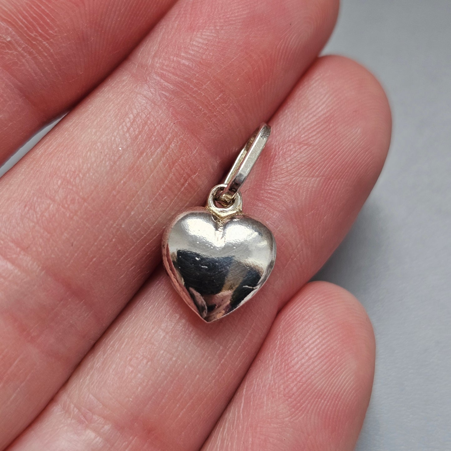 Vintage Italian Sterling Silver Heart Charm Pendant