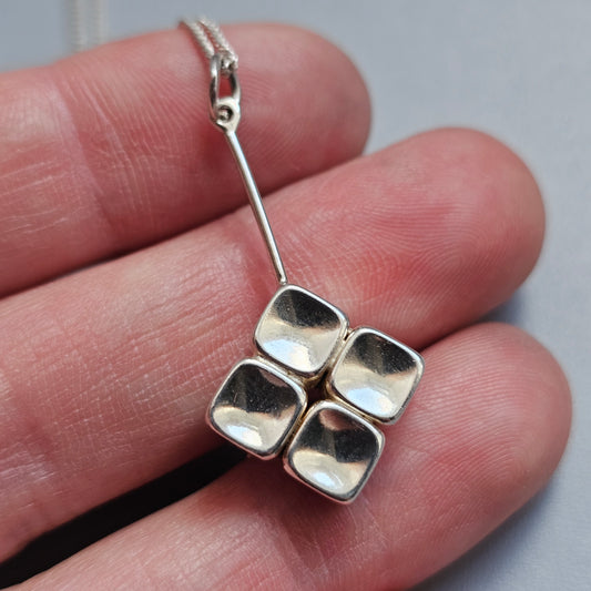 Vintage Silver Kultaseppa Salovaara Finnish Modernist Converted Necklace Pendant