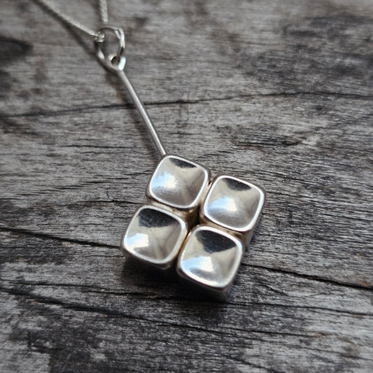 Vintage Silver Kultaseppa Salovaara Finnish Modernist Converted Necklace Pendant