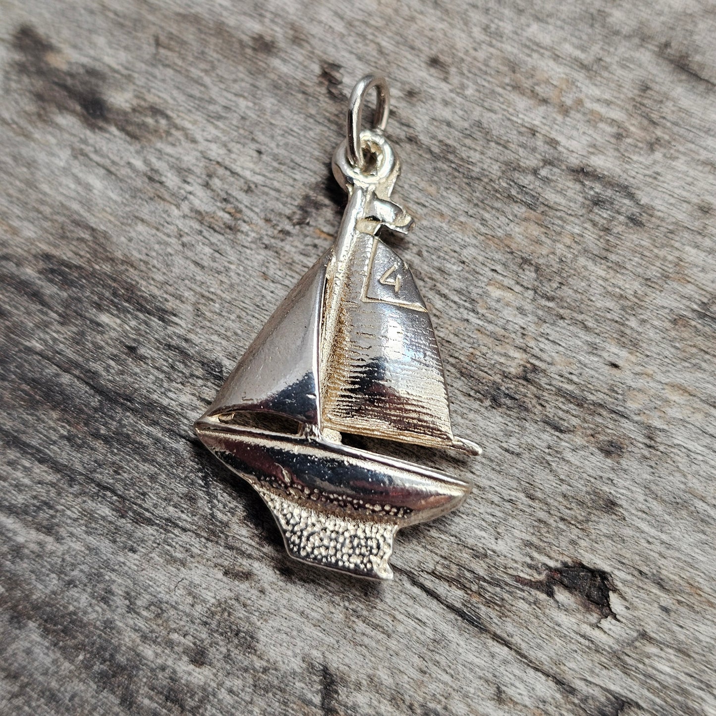 Vintage Finnish 830 Silver Sailing Boat Pendant
