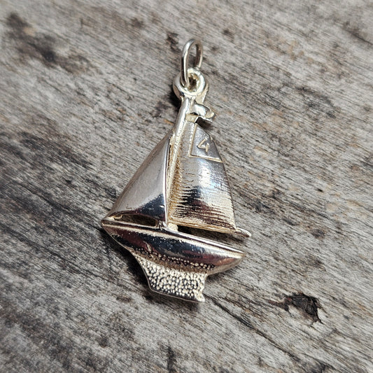 Vintage Finnish 830 Silver Sailing Boat Pendant