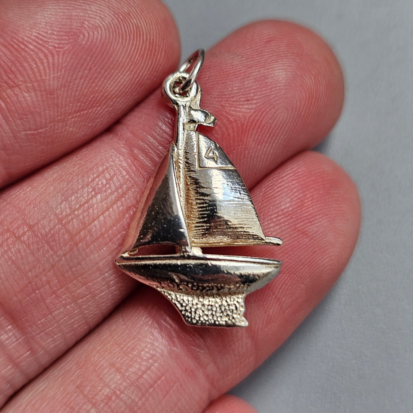 Vintage Finnish 830 Silver Sailing Boat Pendant