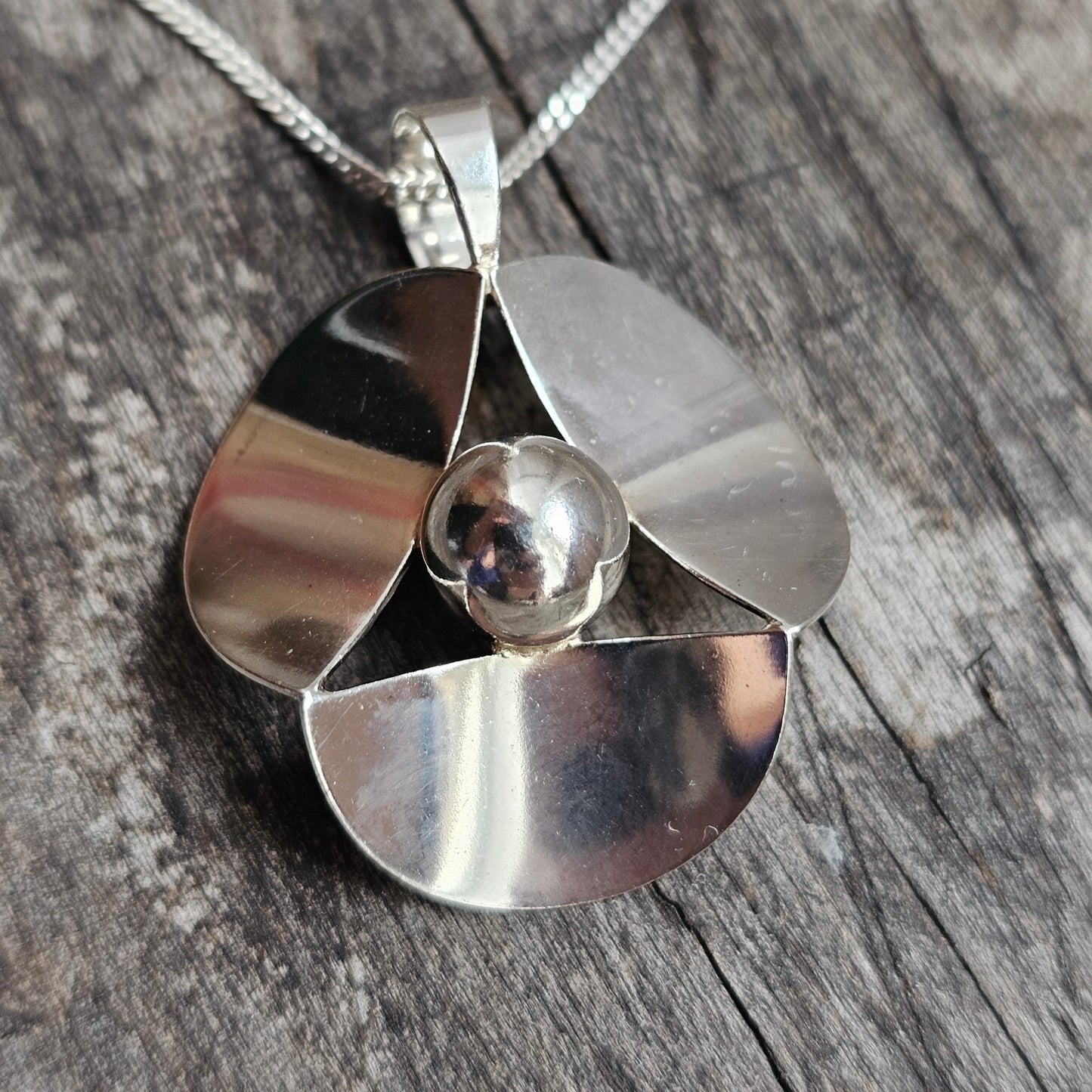 Vintage Kultaseppa Salovaara Sterling Silver Finnish Modernist Necklace Pendant
