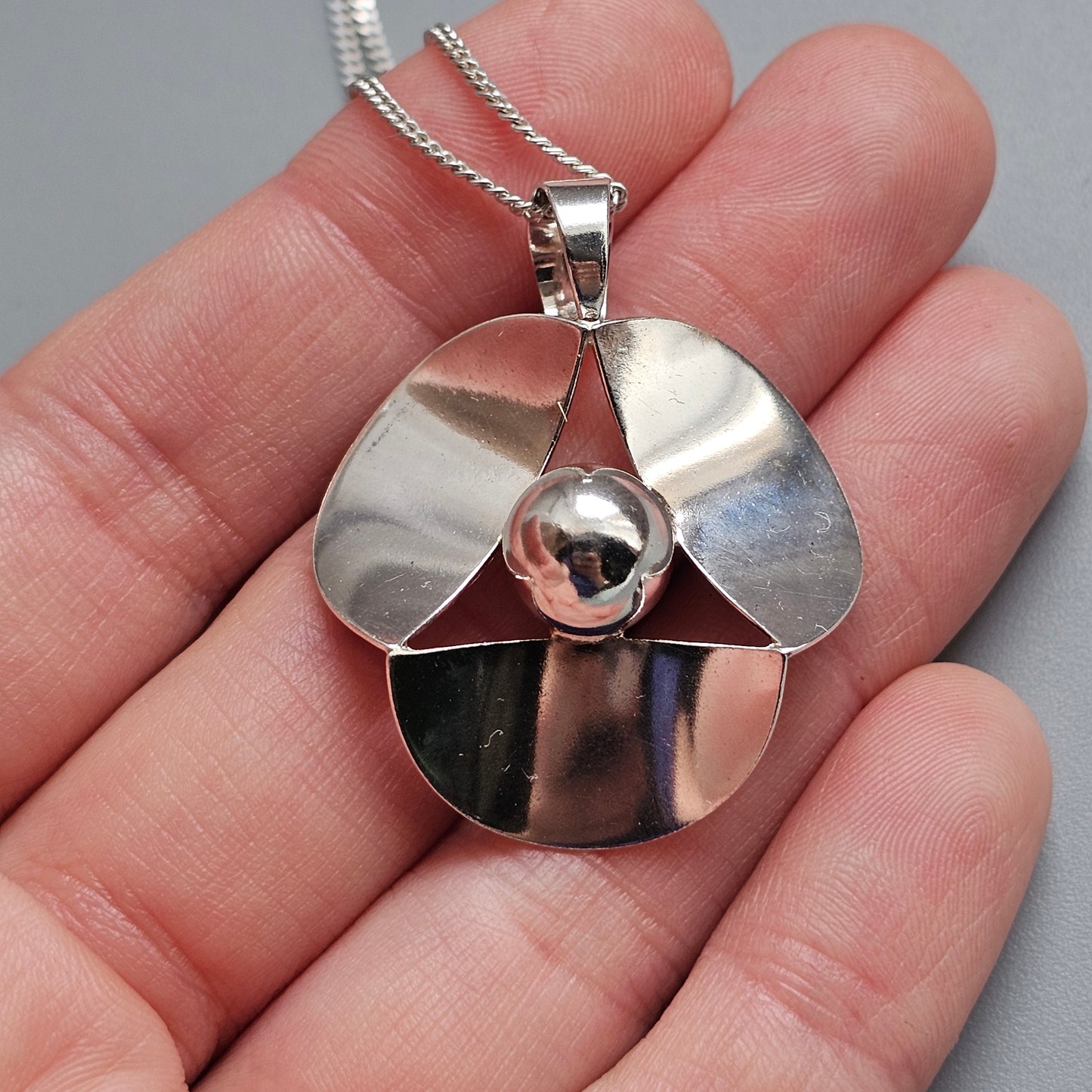 Vintage Kultaseppa Salovaara Sterling Silver Finnish Modernist Necklace Pendant