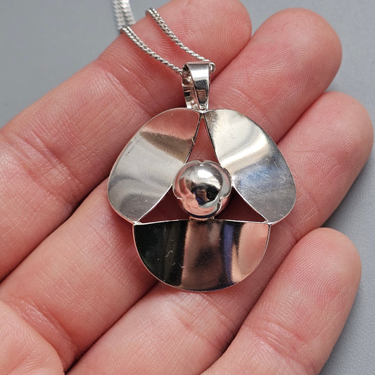 Vintage Kultaseppa Salovaara Sterling Silver Finnish Modernist Necklace Pendant