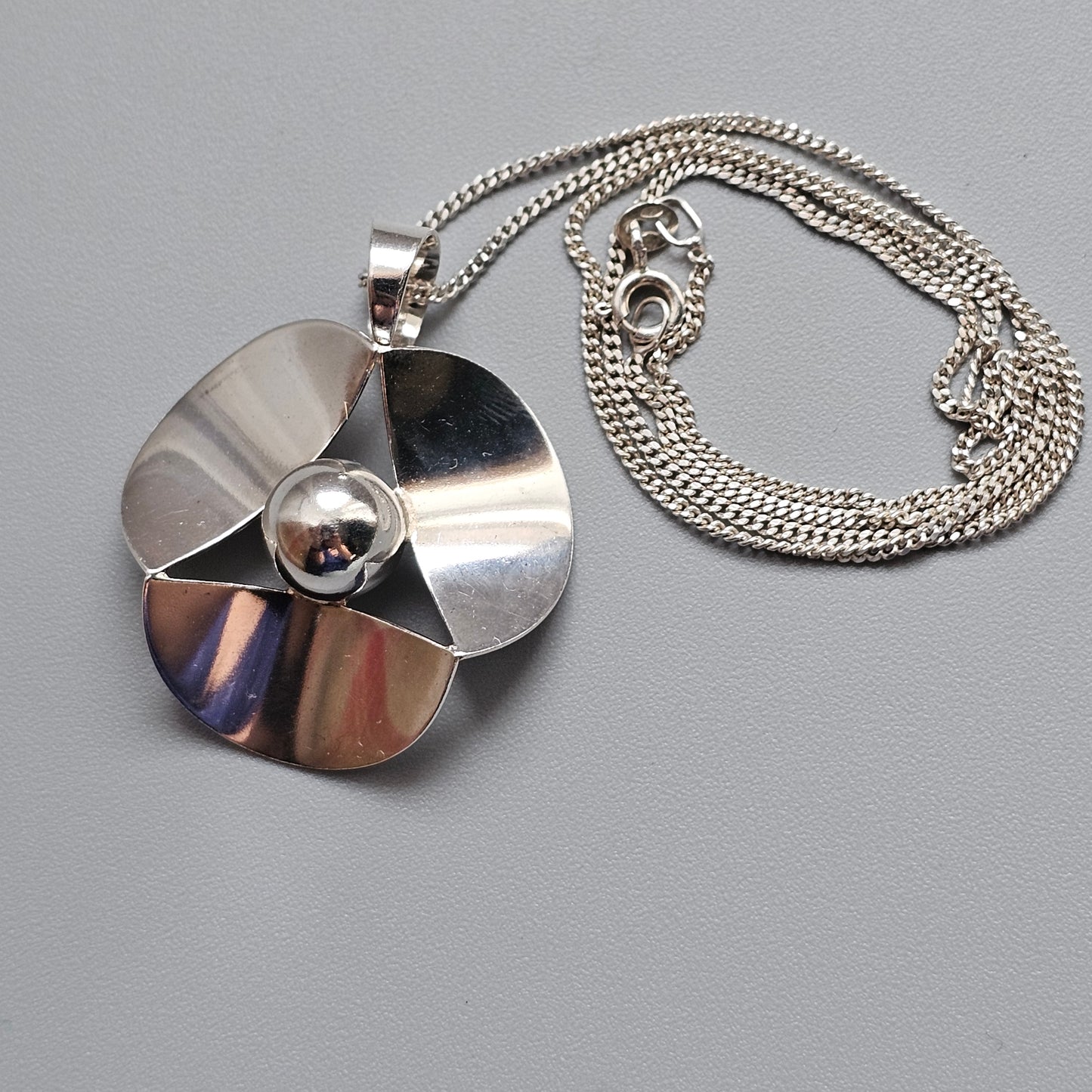 Vintage Kultaseppa Salovaara Sterling Silver Finnish Modernist Necklace Pendant