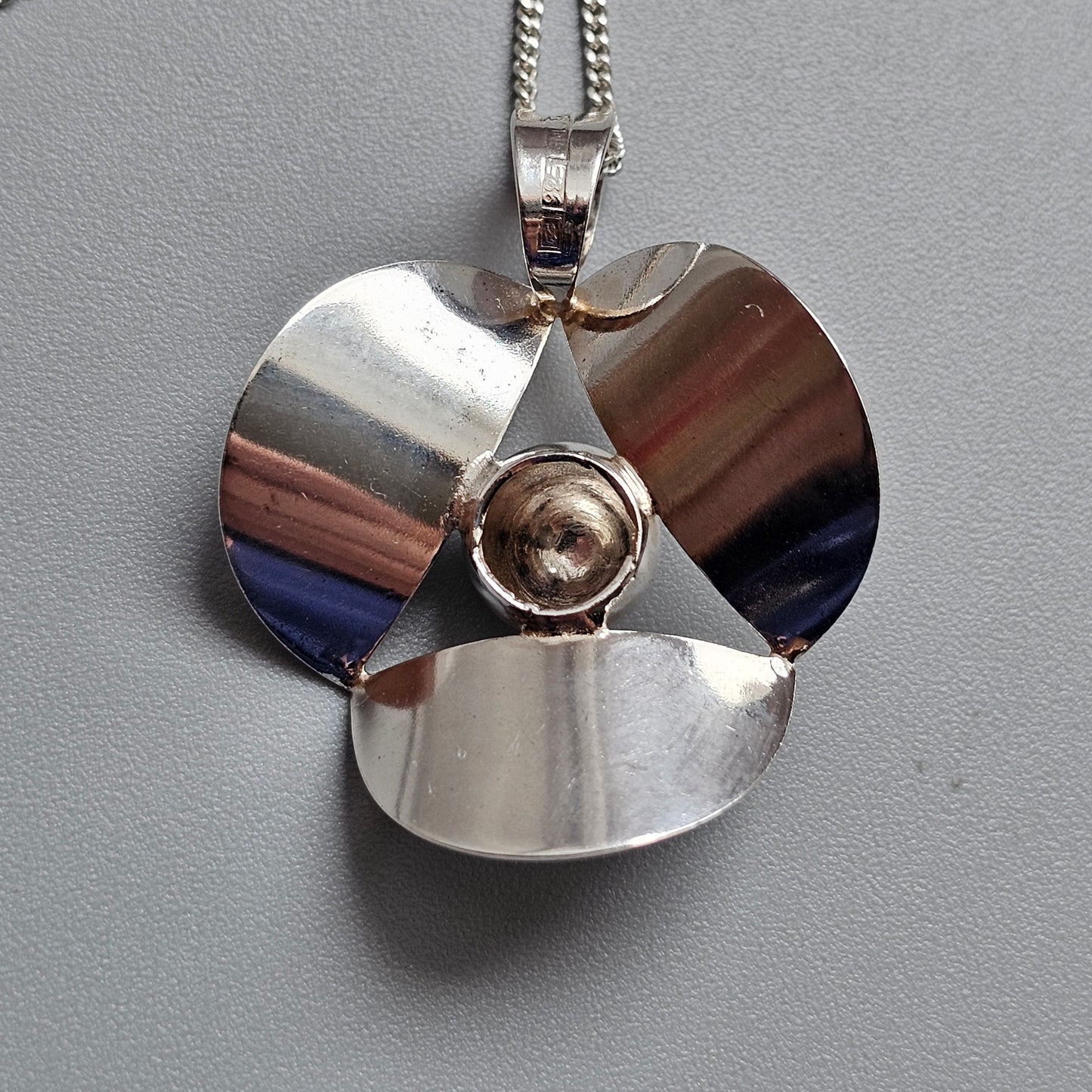 Vintage Kultaseppa Salovaara Sterling Silver Finnish Modernist Necklace Pendant