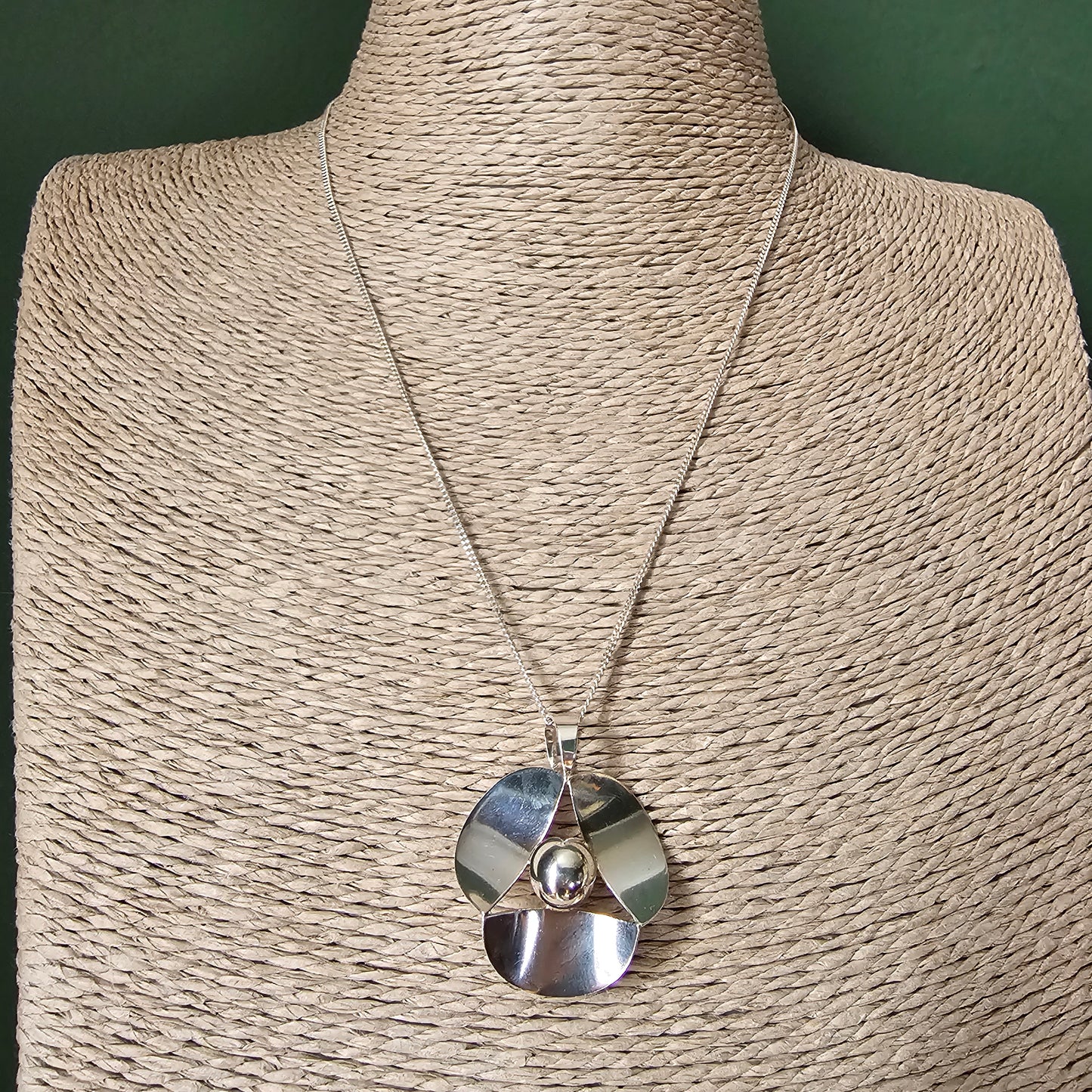 Vintage Kultaseppa Salovaara Sterling Silver Finnish Modernist Necklace Pendant