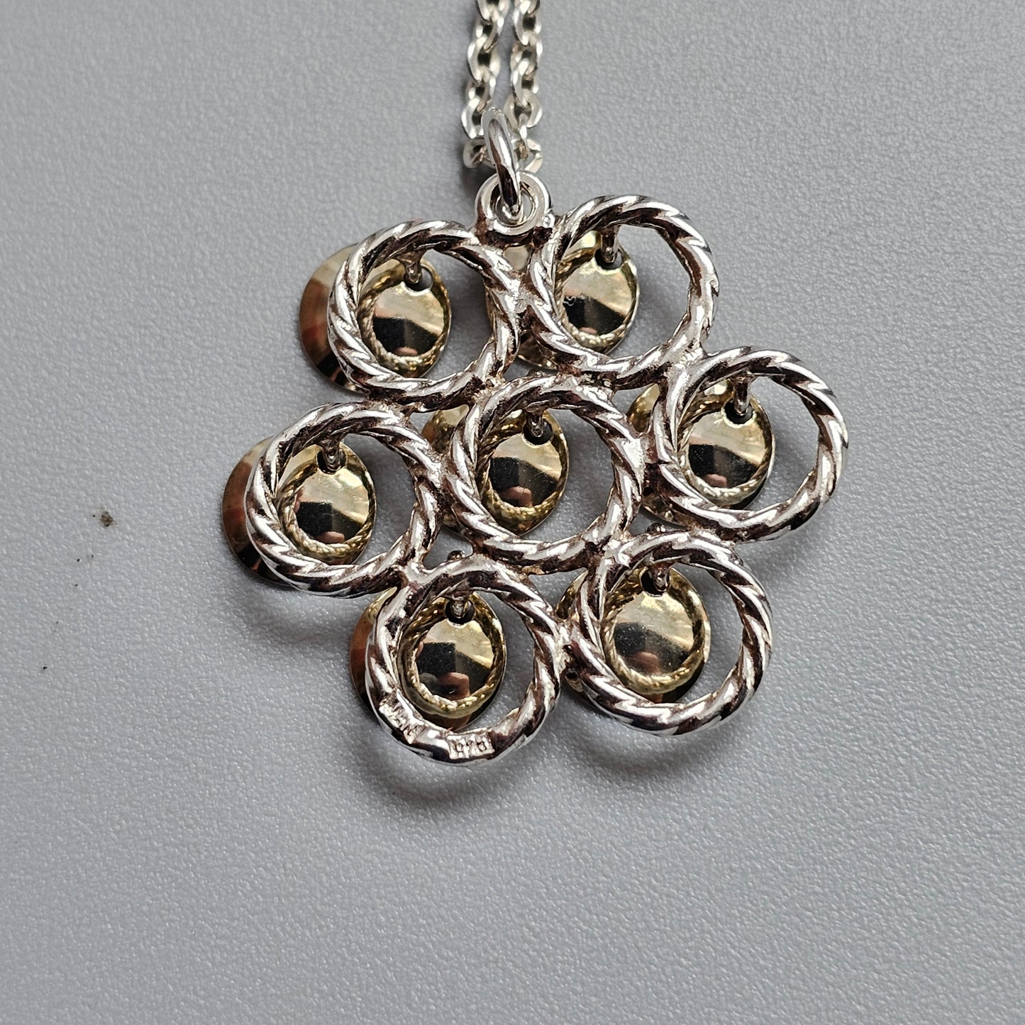 Vintage Finnish Taiga Koru Risku Sterling Silver Necklace Pendant Traditional Sami Inspired Design