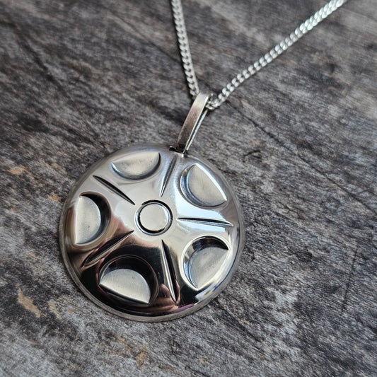 Vintage 1960s Jalosepot Finnish Mid Century Modernist Silver Necklace Pendant 1963