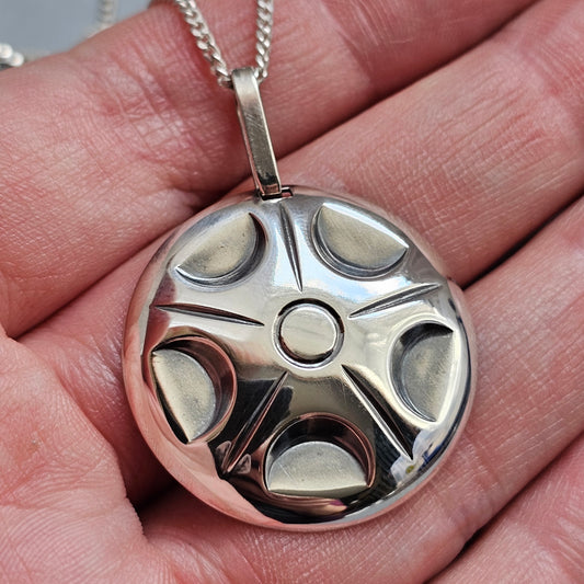 Vintage 1960s Jalosepot Finnish Mid Century Modernist Silver Necklace Pendant 1963
