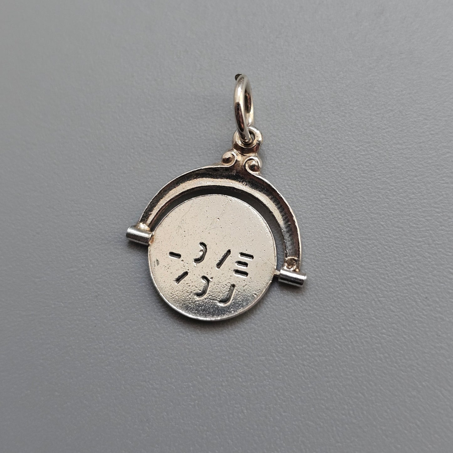 Vintage Danish Sterling Silver I Love You Spinner Charm Pendant
